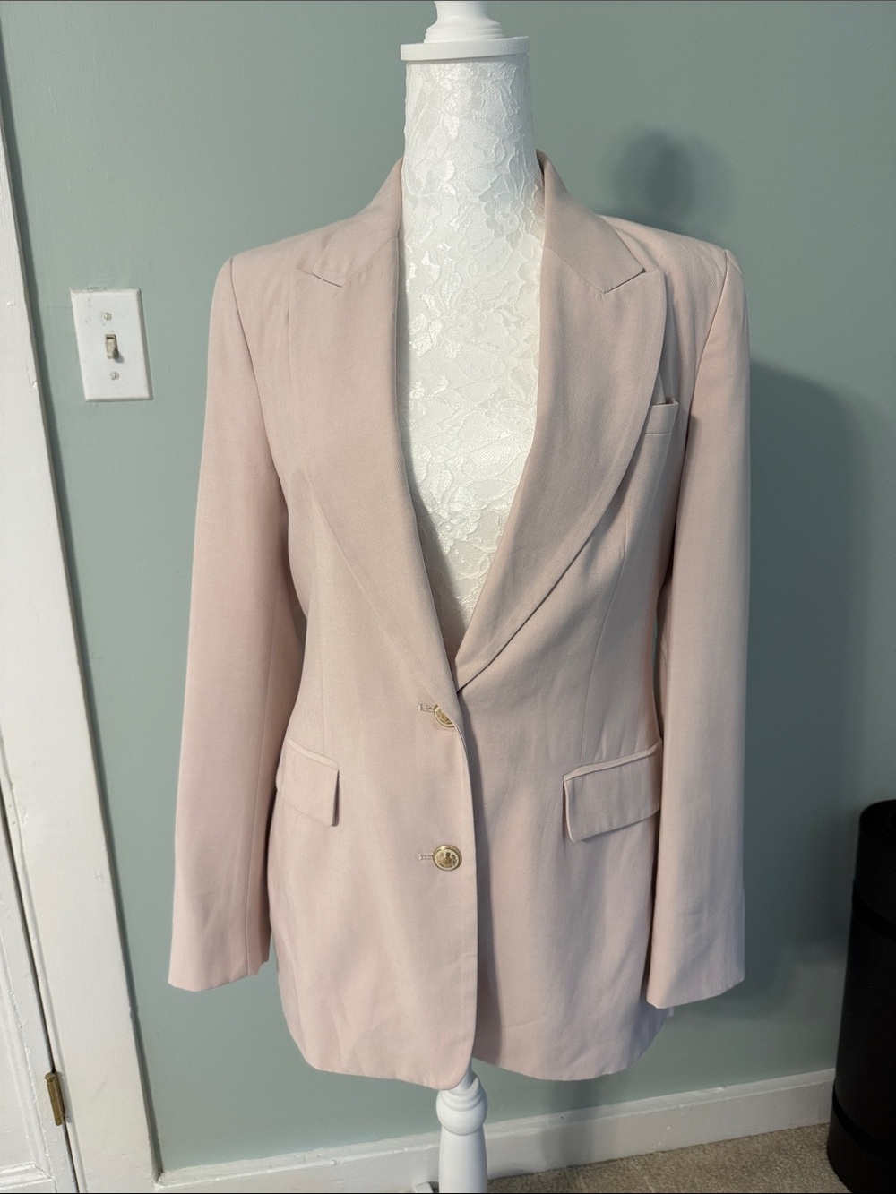 Zara Size Medium Women's Blush Pink Tailored Blazer and Slacks/Trousers (Suit)